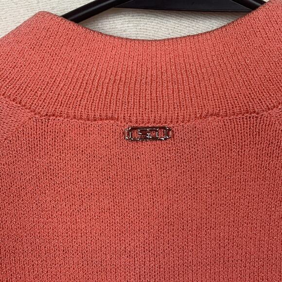 St John sport womens p small pink wool knit zip up braided sweater barbie vintag - Picture 13 of 13